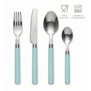 Set 24 Posate in Acciaio Inox 18/10, lavabile in lavastoviglie, design materico, Intrecci