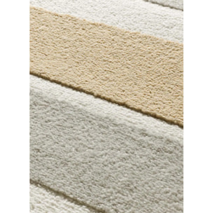 FLORA Alfombra geométrica con relieve en tonos beige y gris, varias medidas disponibles