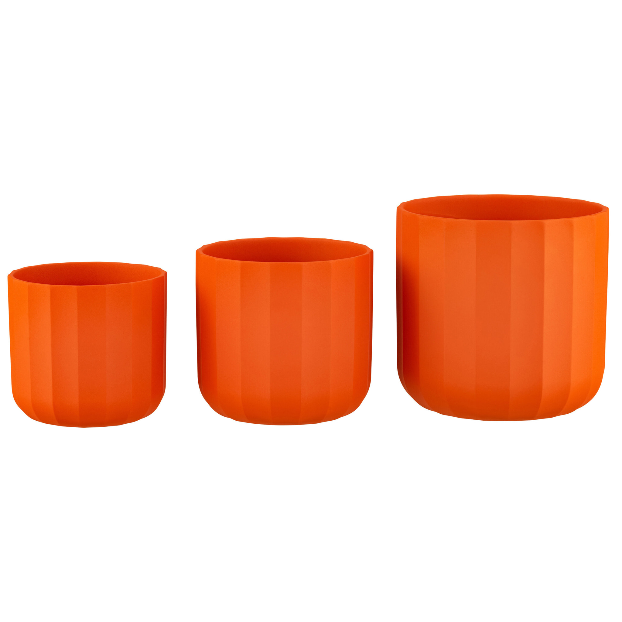 J-Line cache-pot Summer - céramique - orange - large - 2 pièces - Ø 18.5 cm