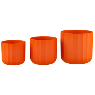 J-Line cache-pot Summer - céramique - orange - large - 2 pièces - Ø 18.5 cm