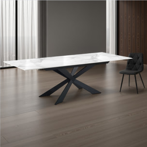 Oresteluchetta Tavolo allungabile WARD 120 WHITE MARBLE - BLACK