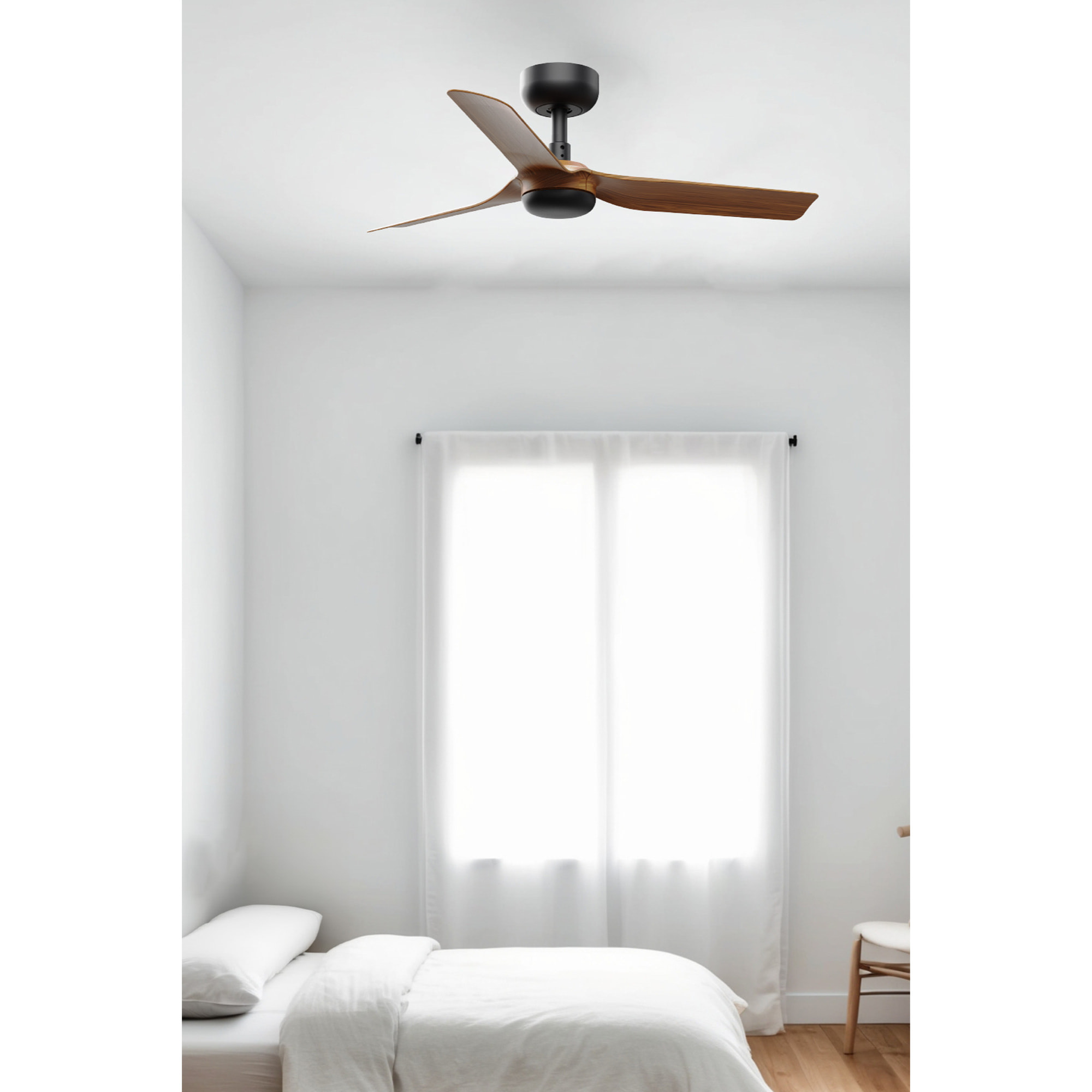 MINI PUNT S Ventilateur de plafond noir/noyer TUYA