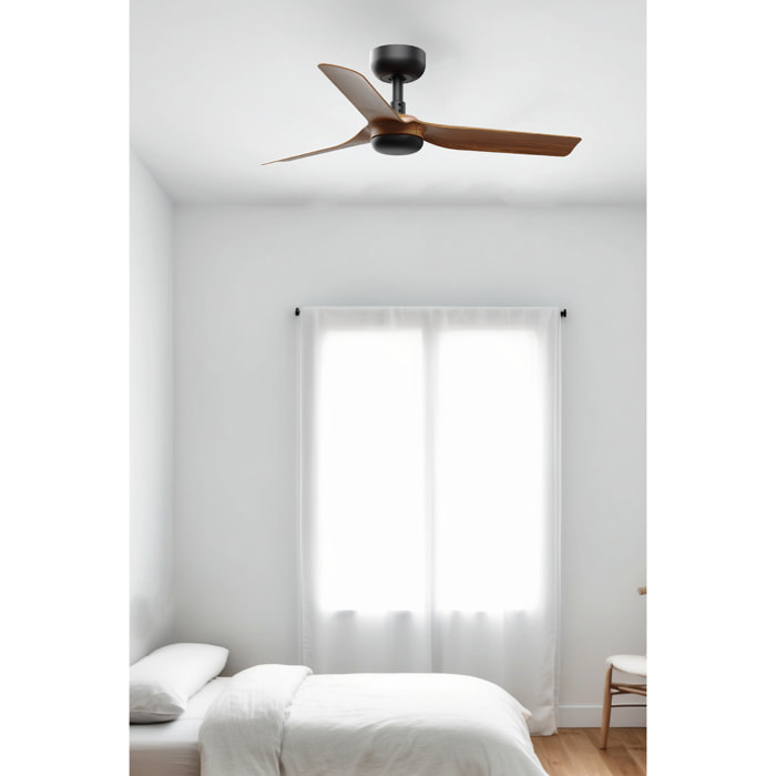 MINI PUNT S Ventilateur de plafond noir/noyer TUYA