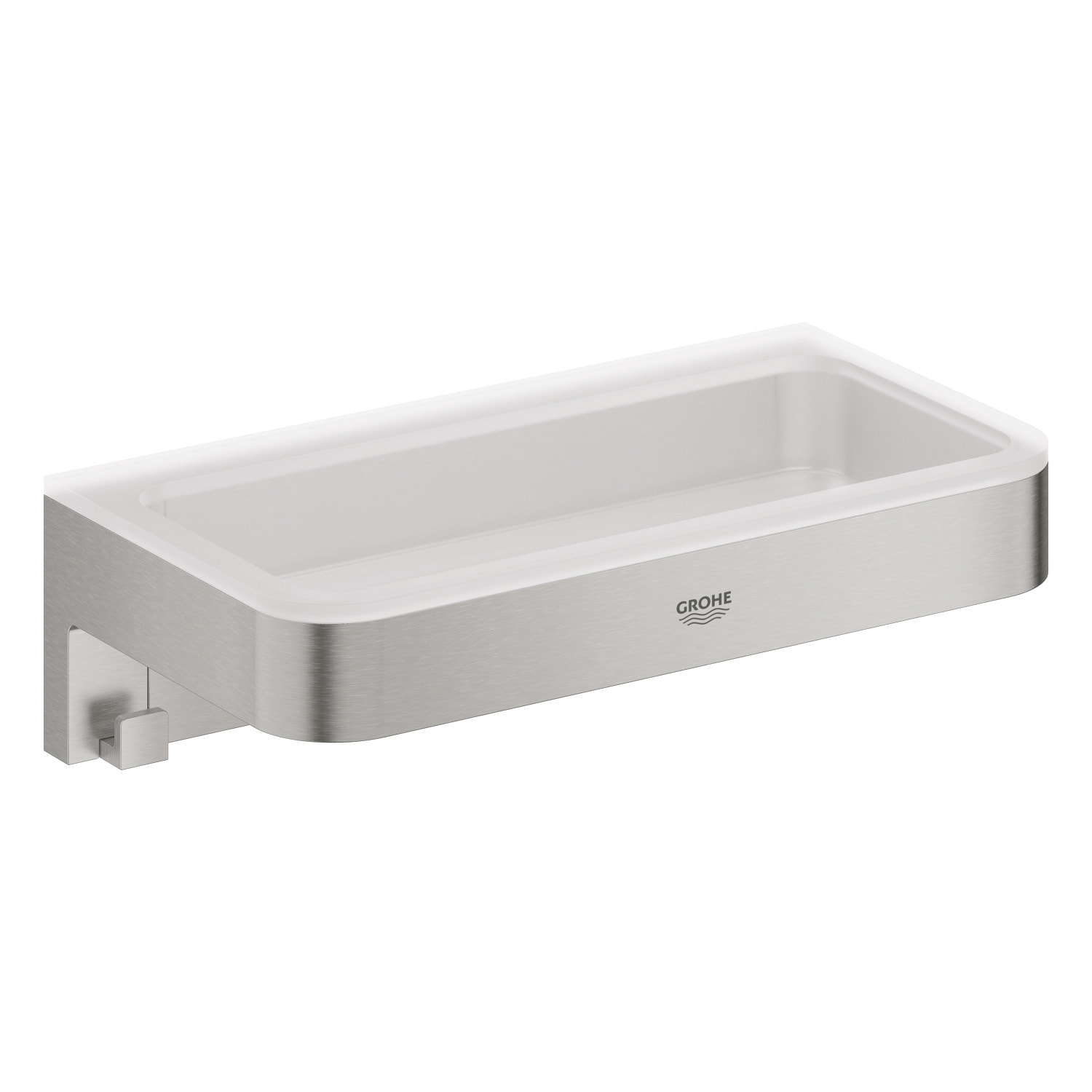 GROHE QuickFix - Start Cube - Panier de douche - Finition Supersteel 41107DC0 (à visser ou à coller)