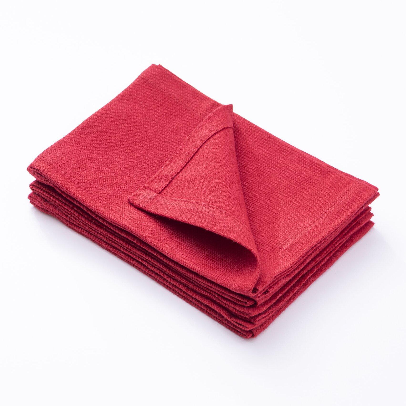 Set 4pzs servilleta 40x40cm 100% algodon 190gsm rojos benetton