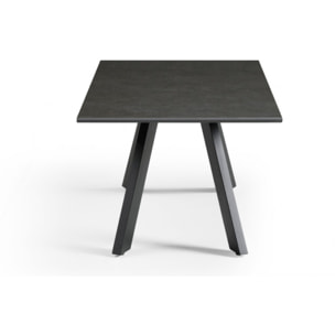 Table basse en céramique 120x60cm vintage grey pieds métal - UNIK