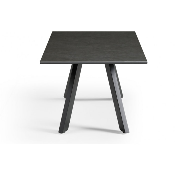 Table basse en céramique 120x60cm vintage grey pieds métal - UNIK