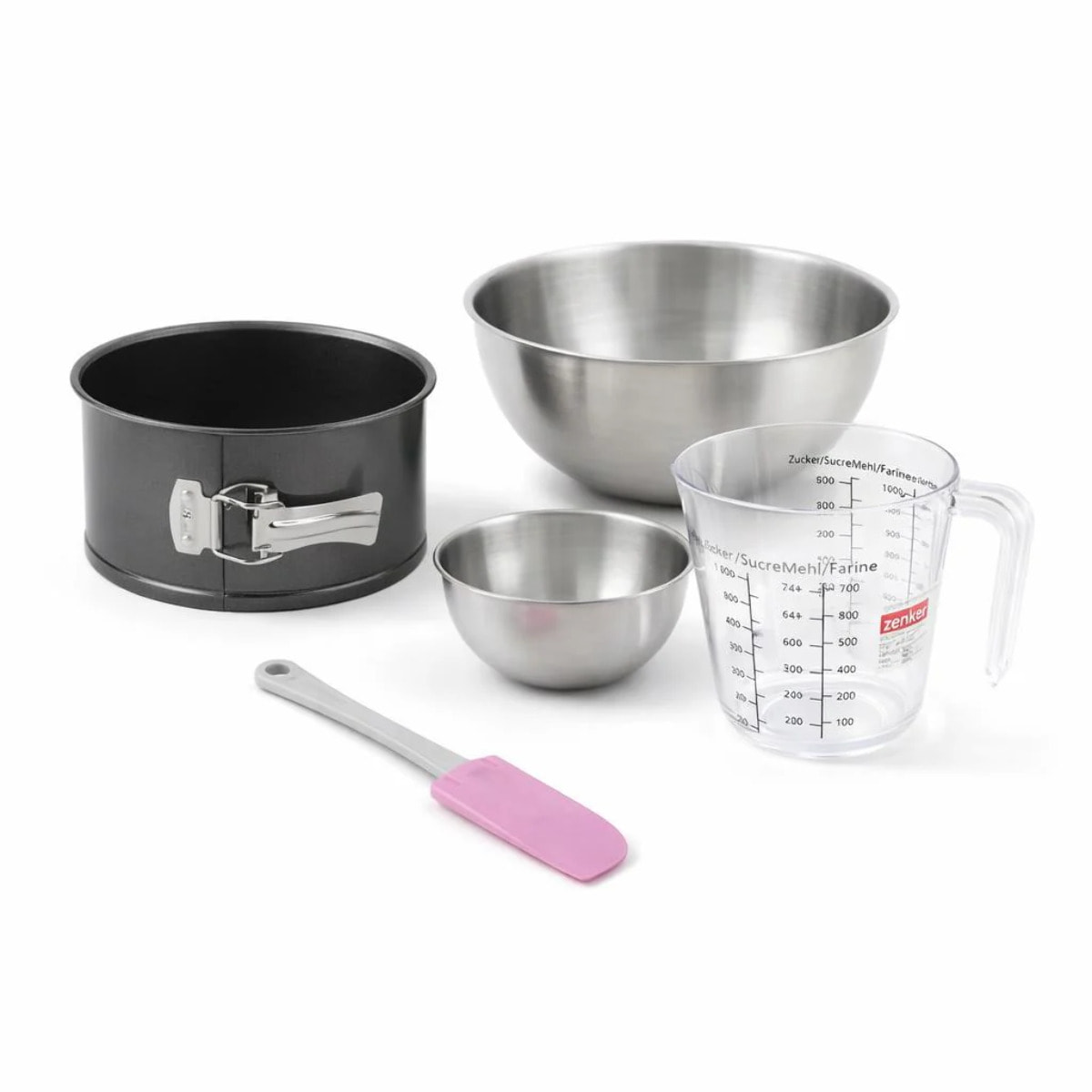 Set de 5 ustensiles de pâtisserie moule à gâteaux bols spatule et verre doseur Black mettallic Black mettallic Zenker  Black mettallic