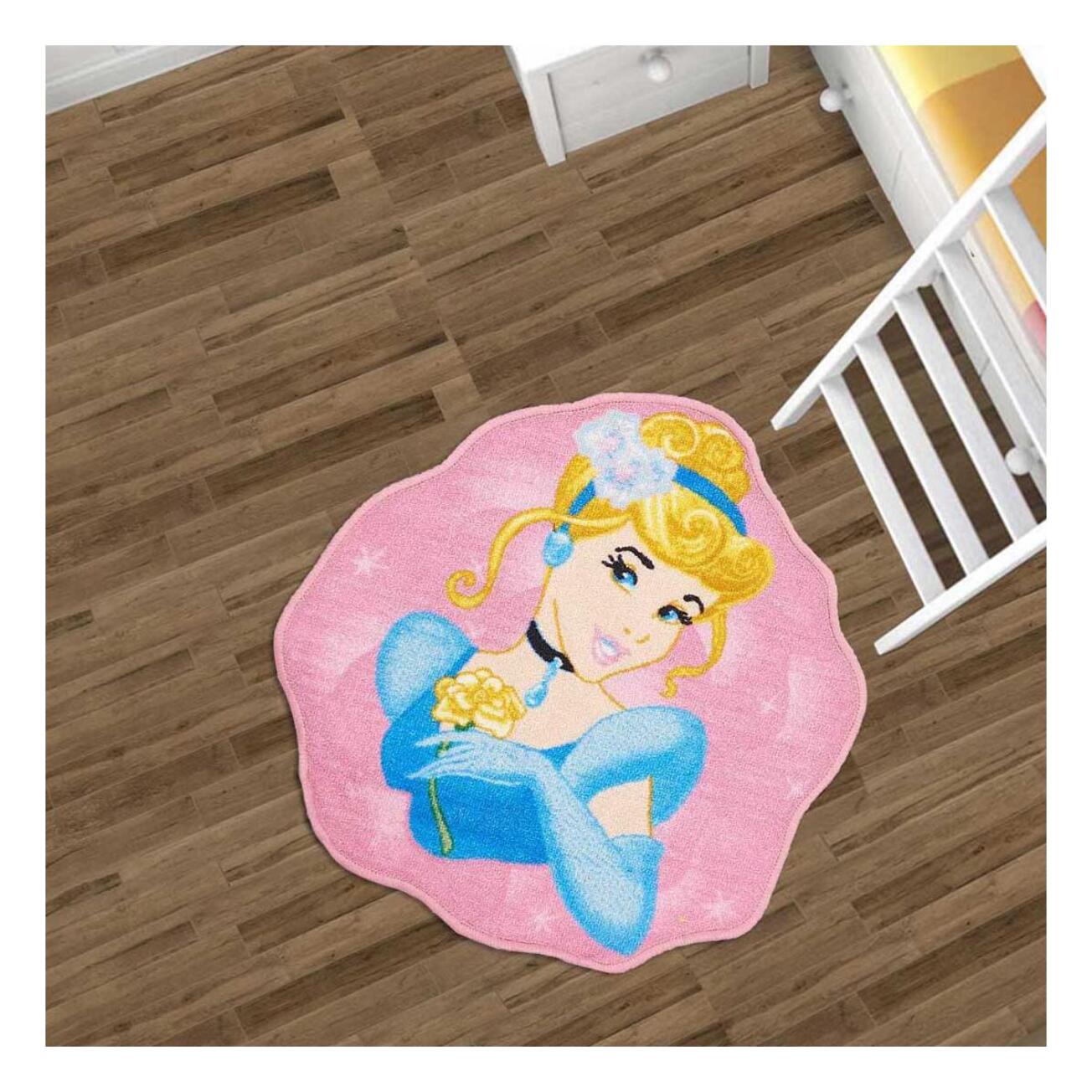 Tapis enfant 67x67 Lavable 30° CINDERELLA B rose