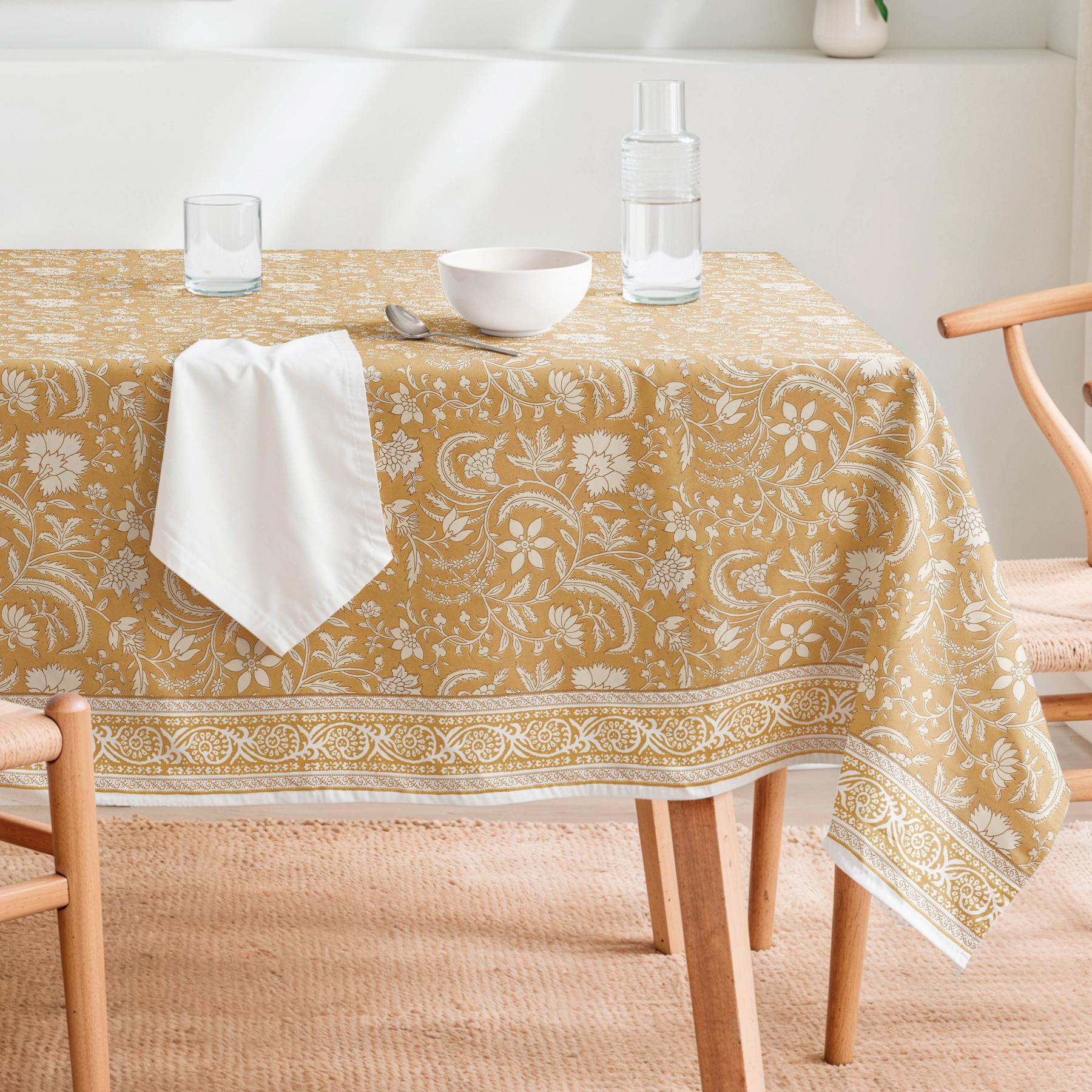 Nappe anti-taches GALIA OCRE - en 100 % coton