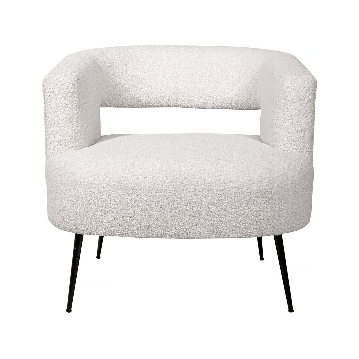 Fauteuil en tissu bouclette "iris" - Blanc