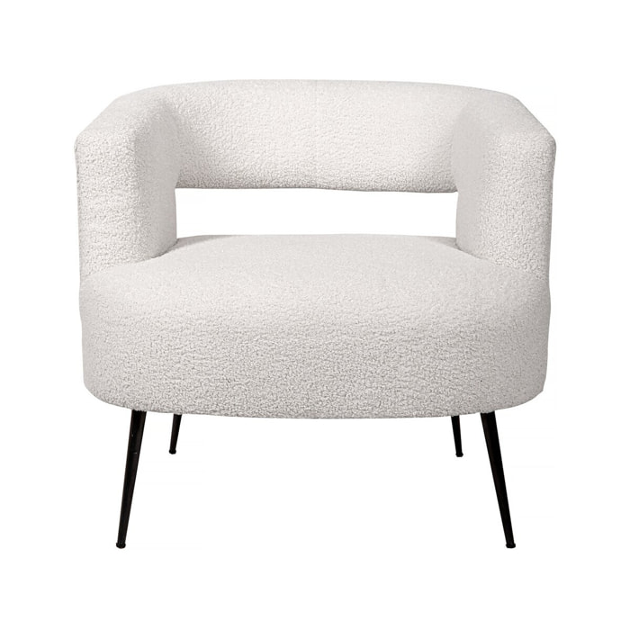 Fauteuil en tissu bouclette "iris" - Blanc