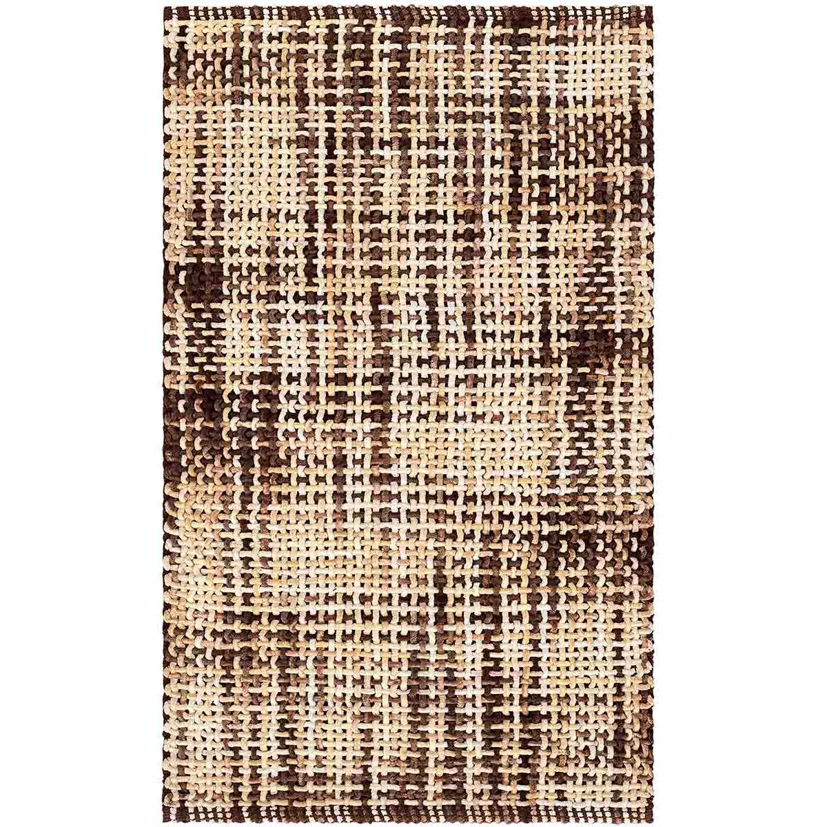 Tappeto bagno CRAZY MARRONE in microfibra misto cotone, morbido antiscivolo lavabile in lavatrice, tappetino lavabo sanitari bagno