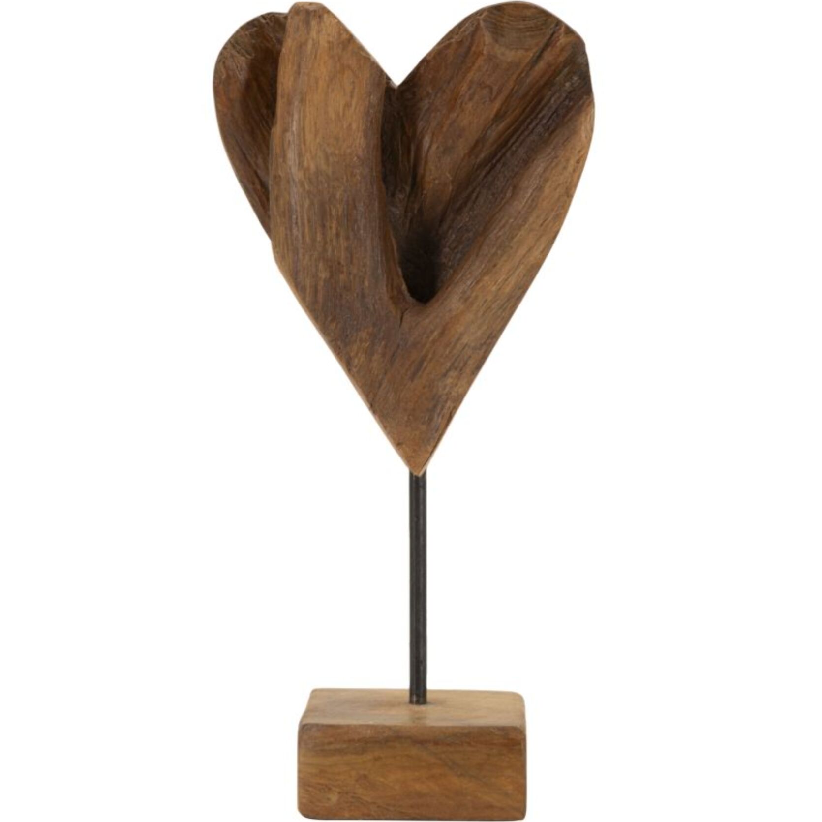 SCULTURA CUORE IN TEAK RIC. CM 15X10X35 (PEZZI UNICI - NON RIP. IN SERIE)