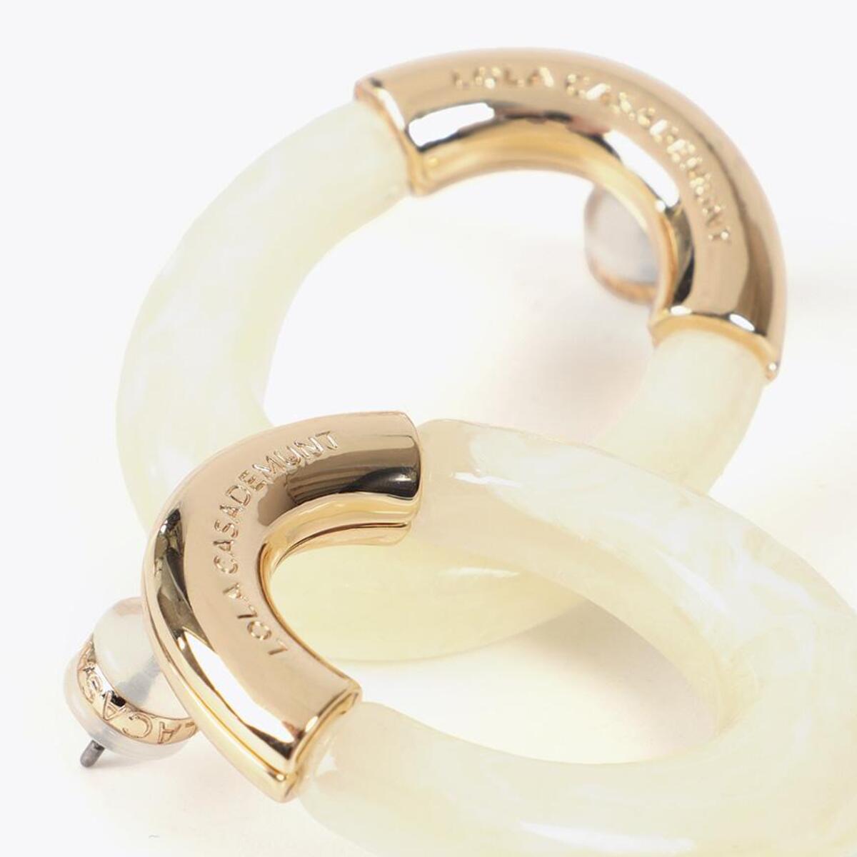 Orecchini ovali metallo e acrilico