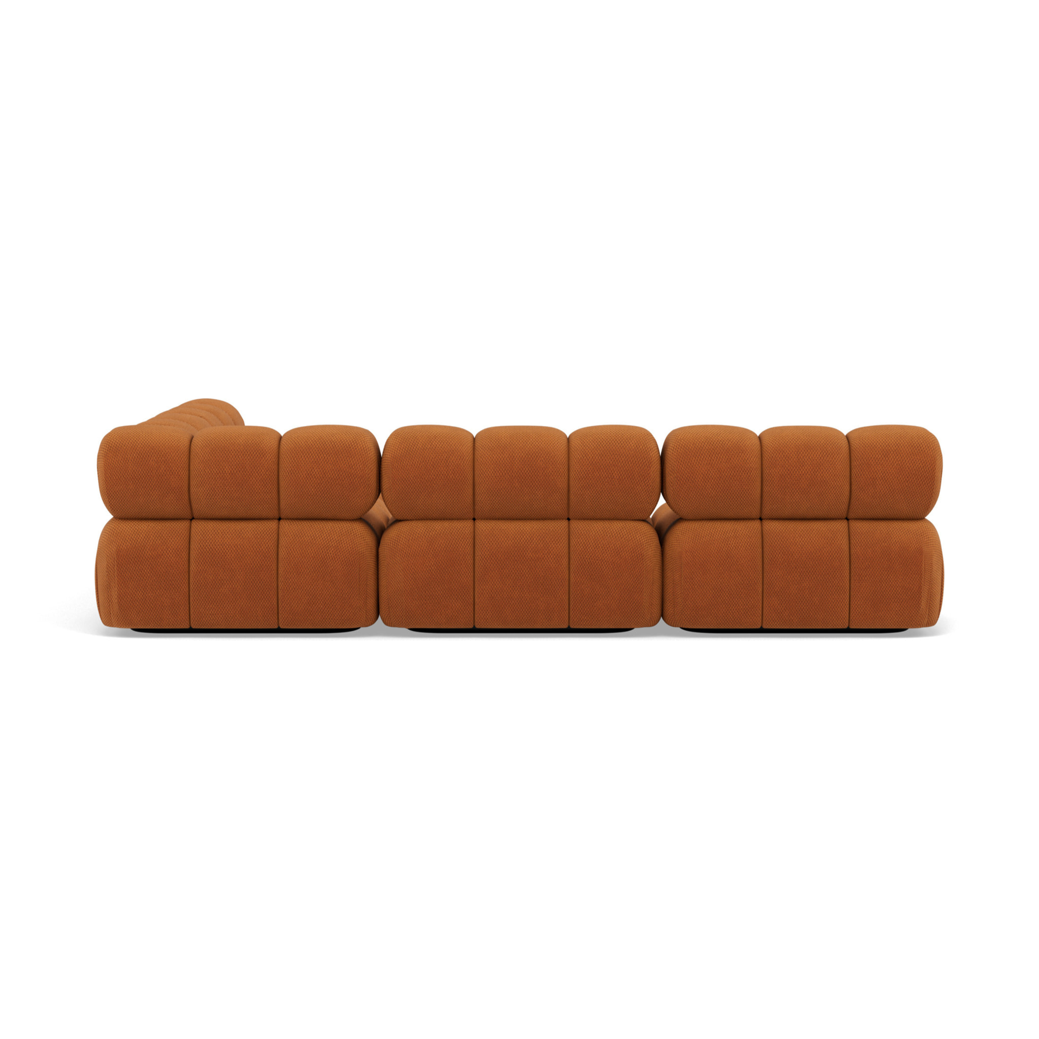 Ruby - canapé modulable d'angle droit 5 places en velours texturé - Terracotta
