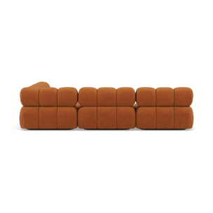 Ruby - canapé modulable d'angle droit 5 places en velours texturé - Terracotta