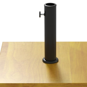 Pied de parasol carré - base de lestage poids net 25 Kg métal 4 roulettes