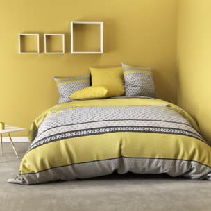 Parure de couette 2pcs 100% microfibre 55gsm vaxo jaune