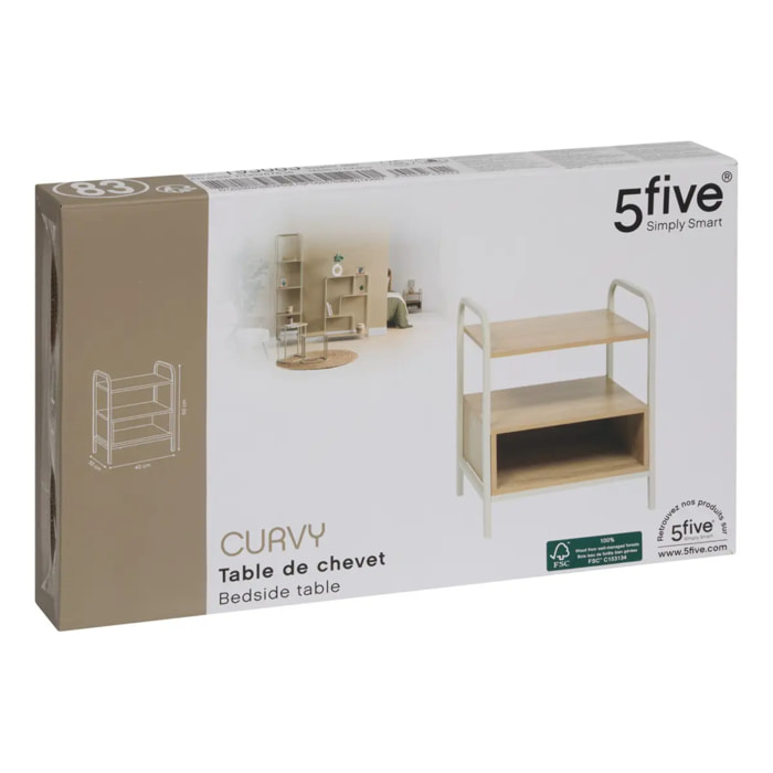 Chevet Curvy 2 niveaux bois clair