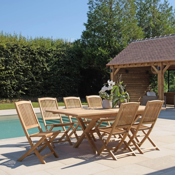 FUN - Salon de jardin en teck 8/10 personnes