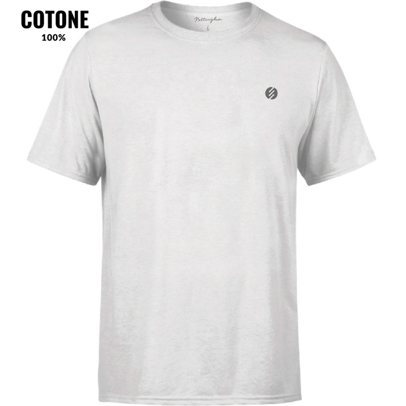 T-shirt da Uomo Girocollo in 100% Cotone Nottingham, Art. 25792 Bianco