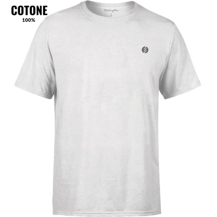 T-shirt da Uomo Girocollo in 100% Cotone Nottingham, Art. 25792 Bianco