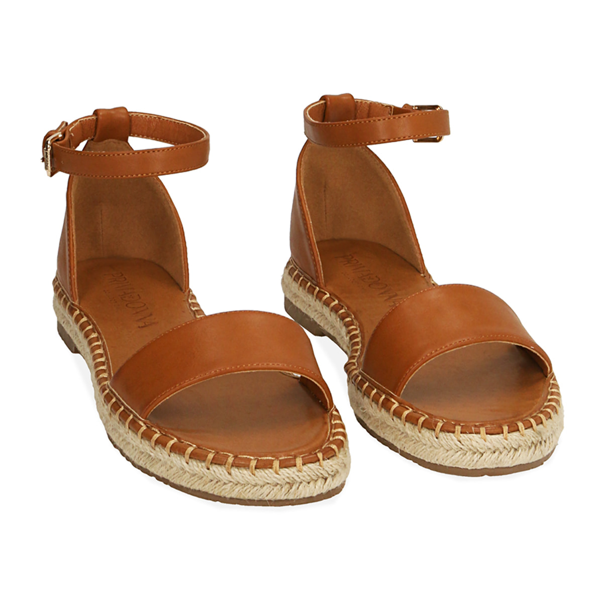 Sandalias planas color coñac