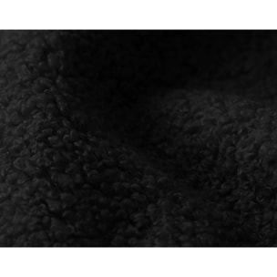Yulin - Canapé d'angle ouvert gauche 4 places convertible avec coffre en tissu bouclette - Noir