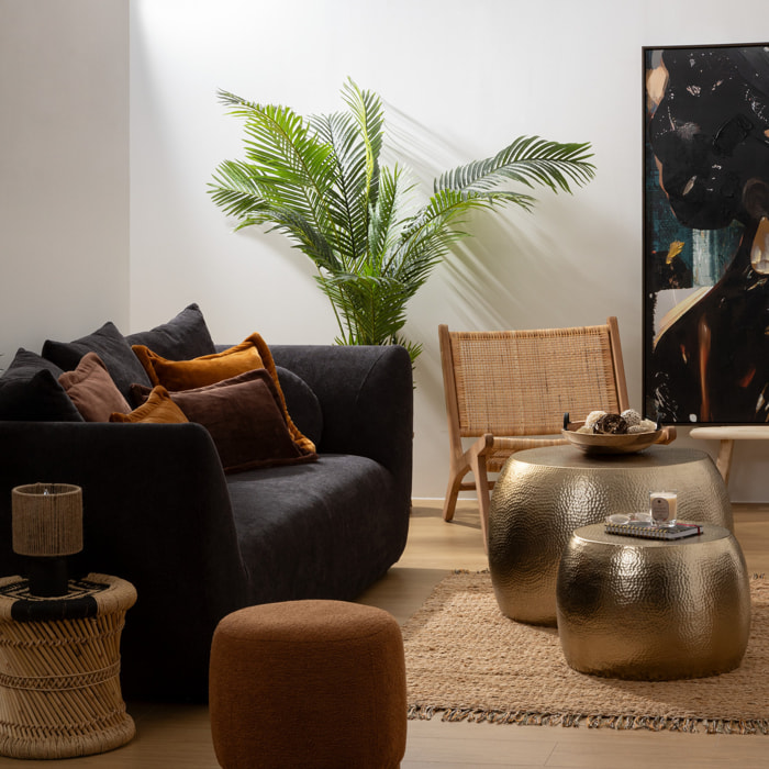 Lot de 2 tables basses Issam métal doré D70/50cm