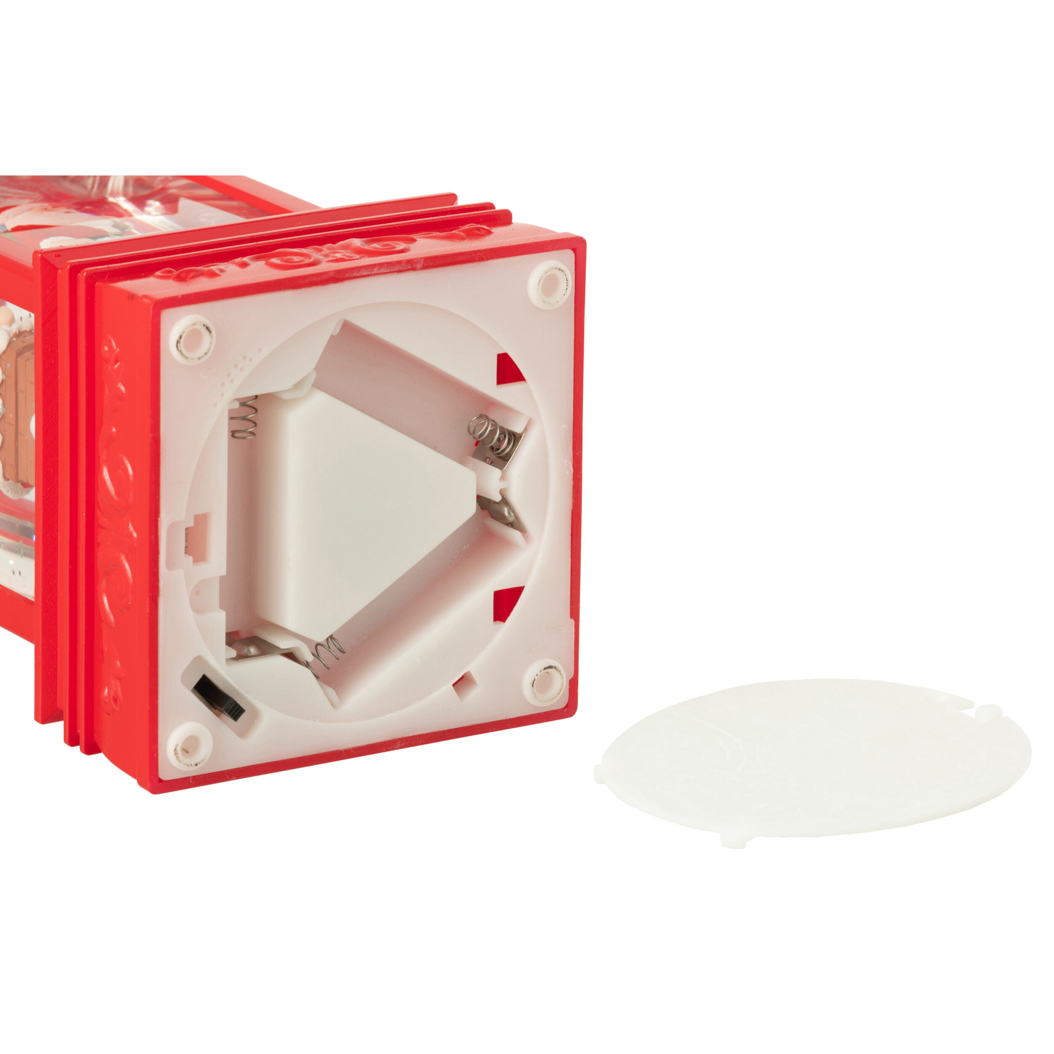 J-Line décoration Boule De Neige Lanterne Père Noël - plastique - rouge - 2 pcs