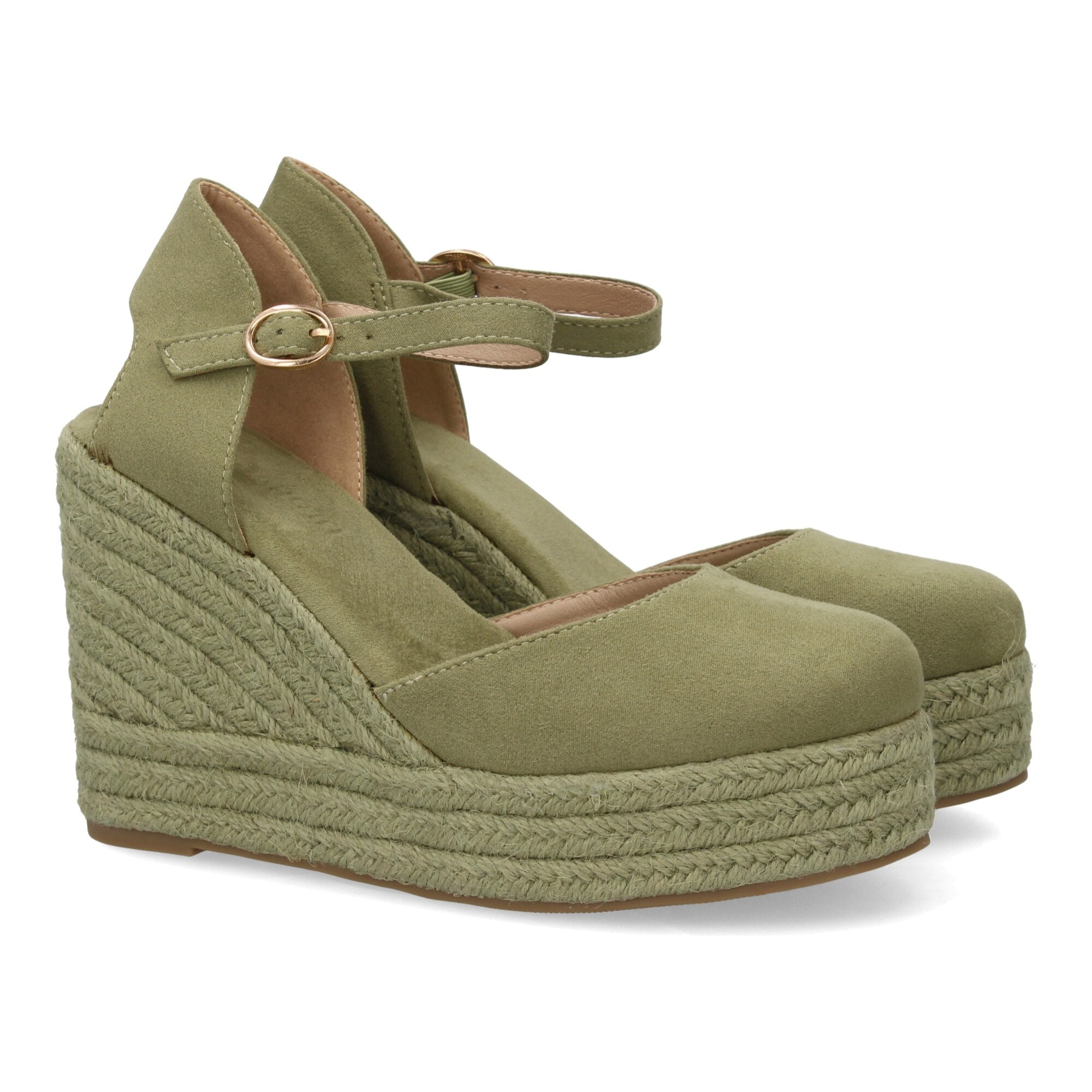 Alpargata cuña mujer talón cerrado y pulsera tobillo