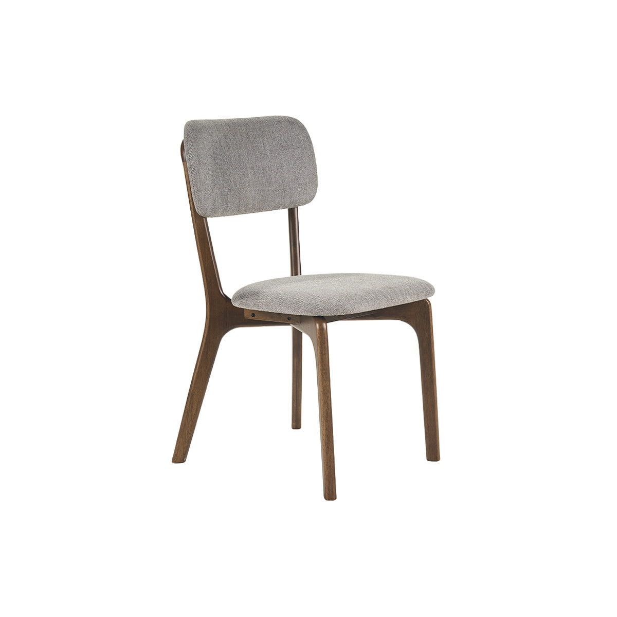 Chaises en tissu effet velours texturé gris et bois foncé (lot de 2) JOCA