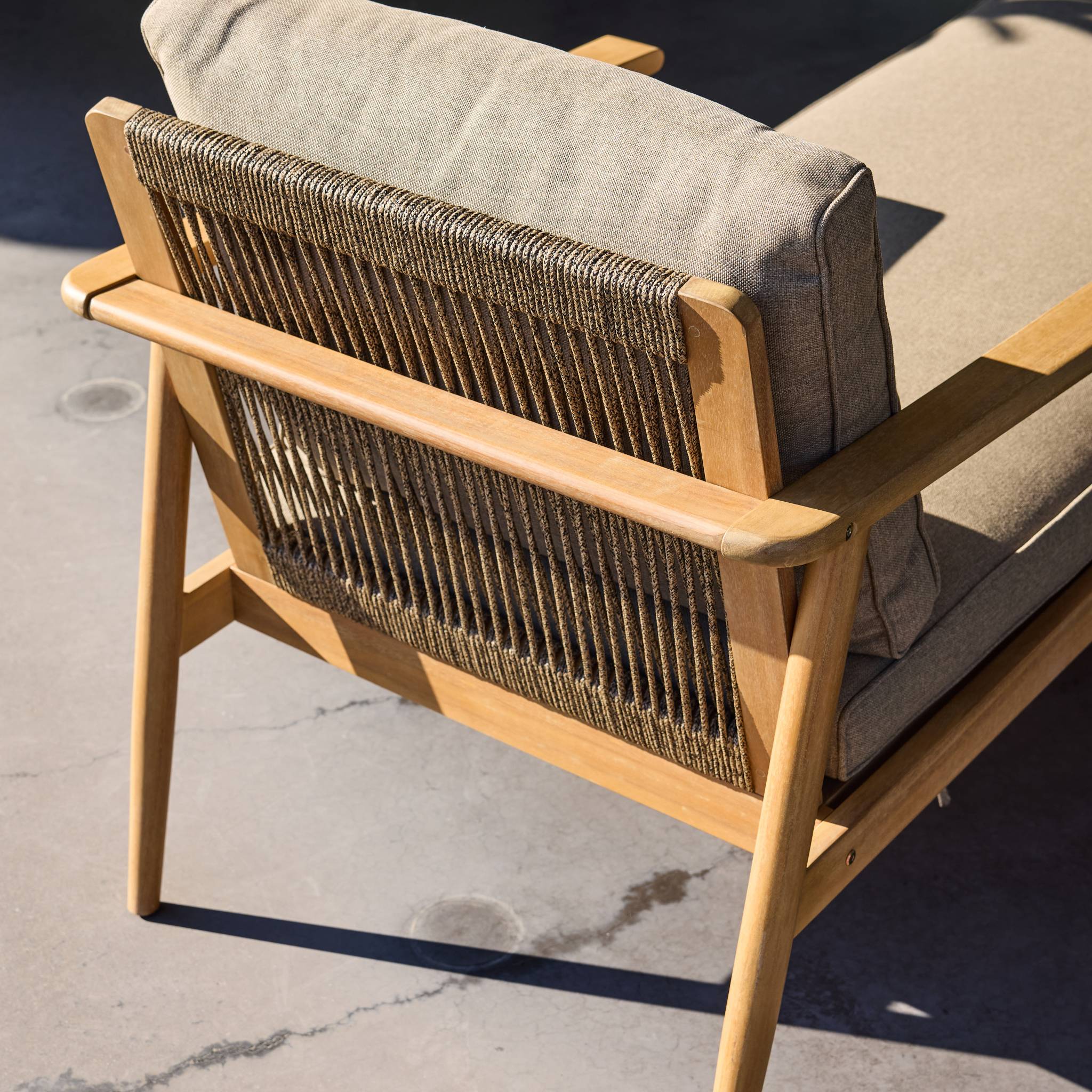 Bain de soleil bois d'acacia et cordage (lot de 2) CORDELIA