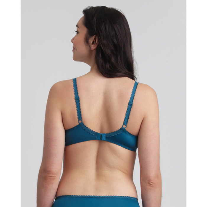 Sujetador con aros de encaje reciclado y microfibra