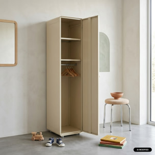 Armoire casier industriel acier 2 étagères 1 penderie TRIBECA