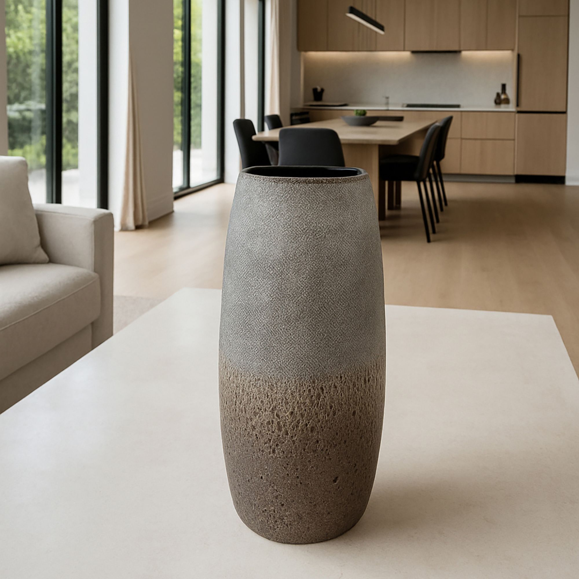 Vase gris et taupe en verre h35cm TEREA