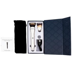Pennello per trucco elettrico. Con batteria ricaricabile e 2 intensità. Include 2 teste.