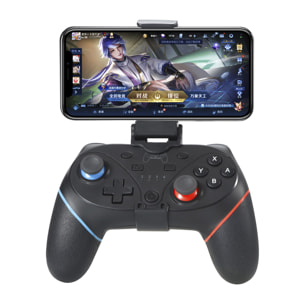 Mando inalámbrico con sujección portable móvil. Conexión bluetooth. Compatible con Switch, Android, iOS y PC.