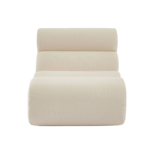 Lot de 3 chauffeuses bouclette texturée blanc 1 place - L 81 x P 99 x H 81cm - Nova