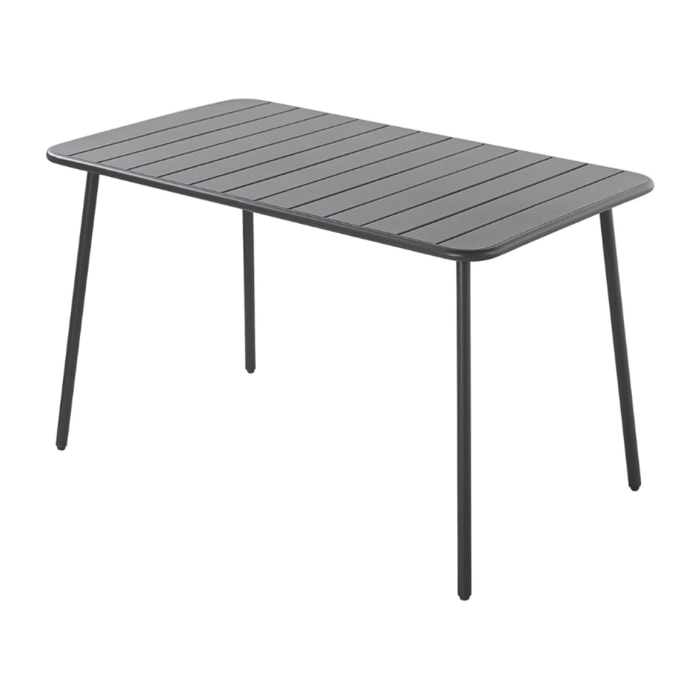 Table en acier 4/6 places gris foncé - EVORA