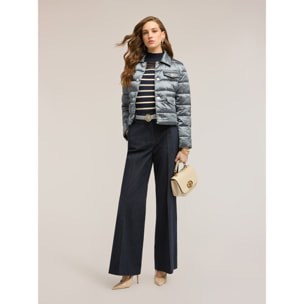 Motivi - Piumino lightweight corto con bottoni gioiello - Grigio