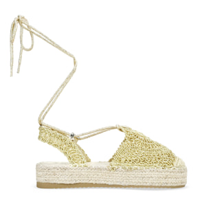 Alpargatas de plataforma doradas con esparto