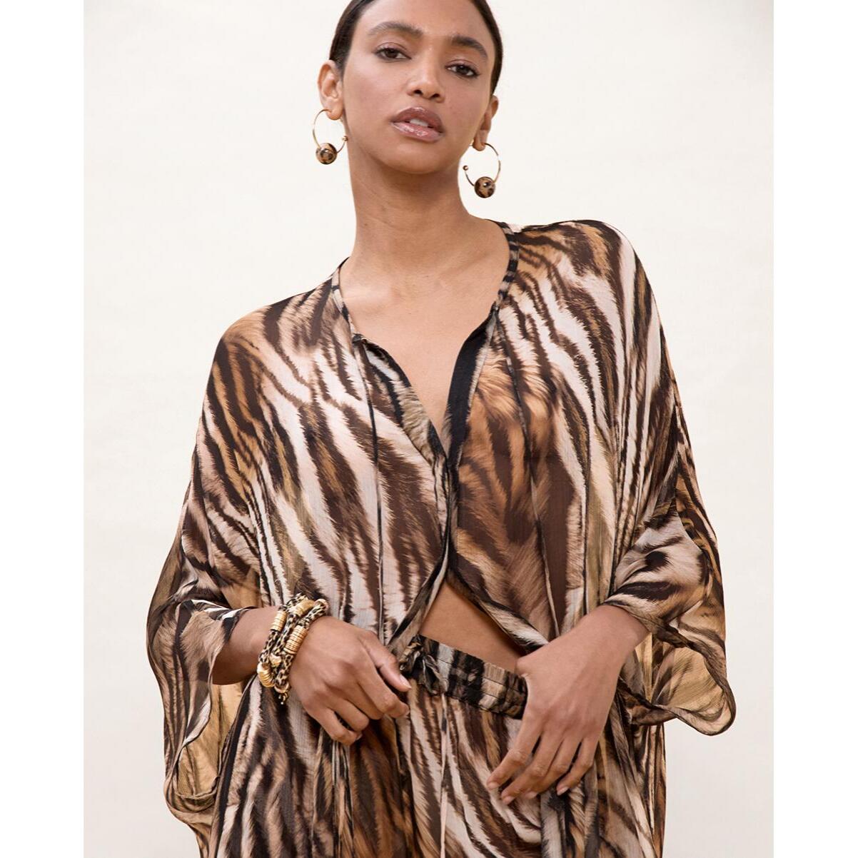 Camicia con stampa zebrata