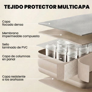 Colchón Hinchable Individual 190x97x39 cm con Bomba Integrada, Inflado 3 Min Desinflado 2 Min, Colchón Inflable Plegable Impermeable, Bolsa Transporte, Superficie Flocado, Carga 200 kg, Caqui