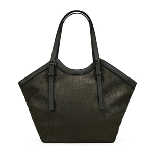 Bolso de hombro caqui con hebillas