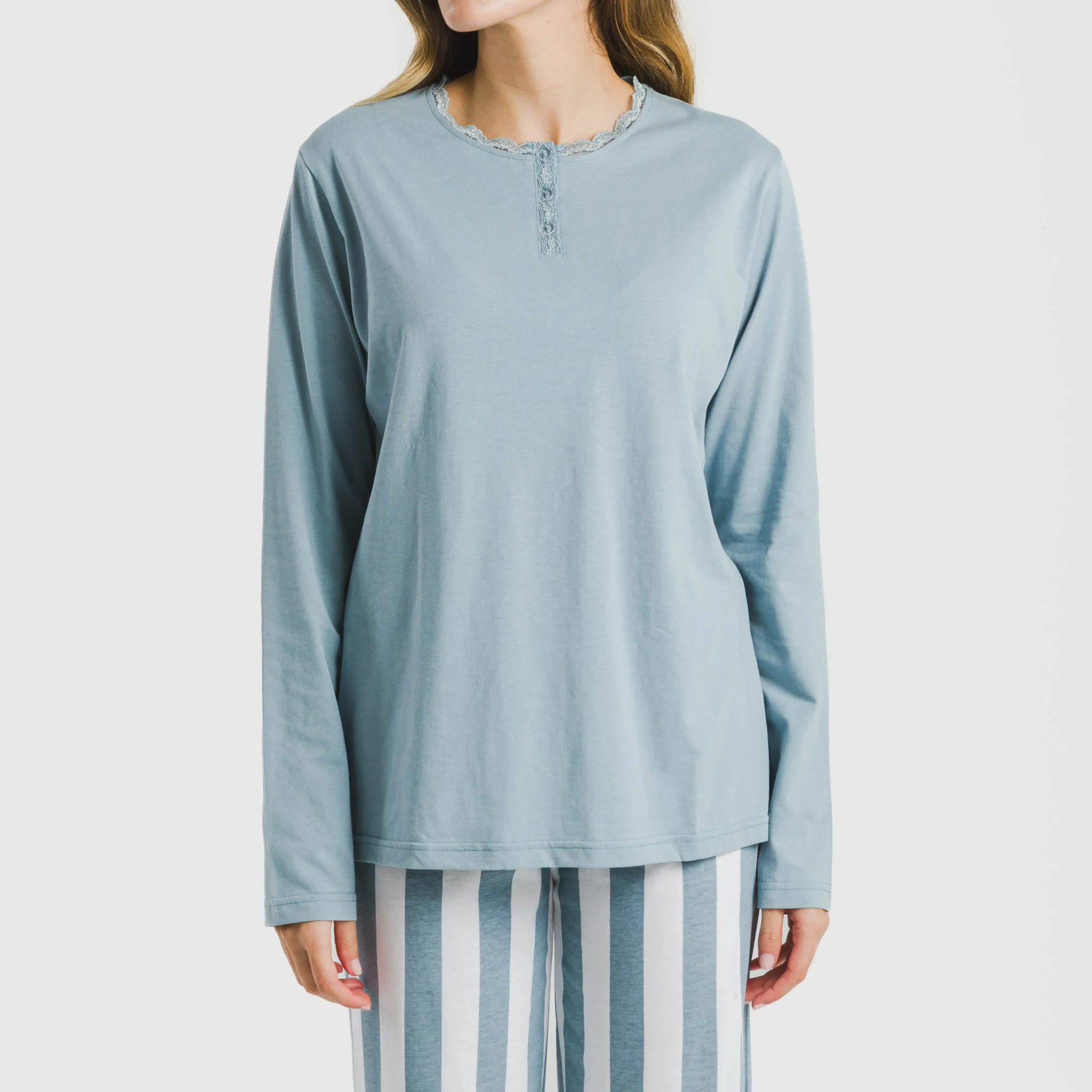 Pijama largo algodón Raya Elvis Indigo
