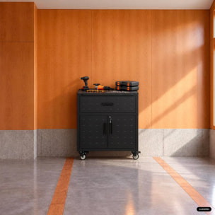 Meuble bas de rangement pour garage avec 1 tiroir et 2 portes  BOBBY
