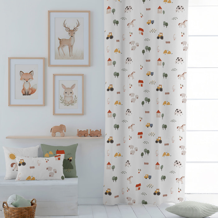 Cool Kids - Cortina Estampada - Con Ojales - 100% Algodón - Farm Life