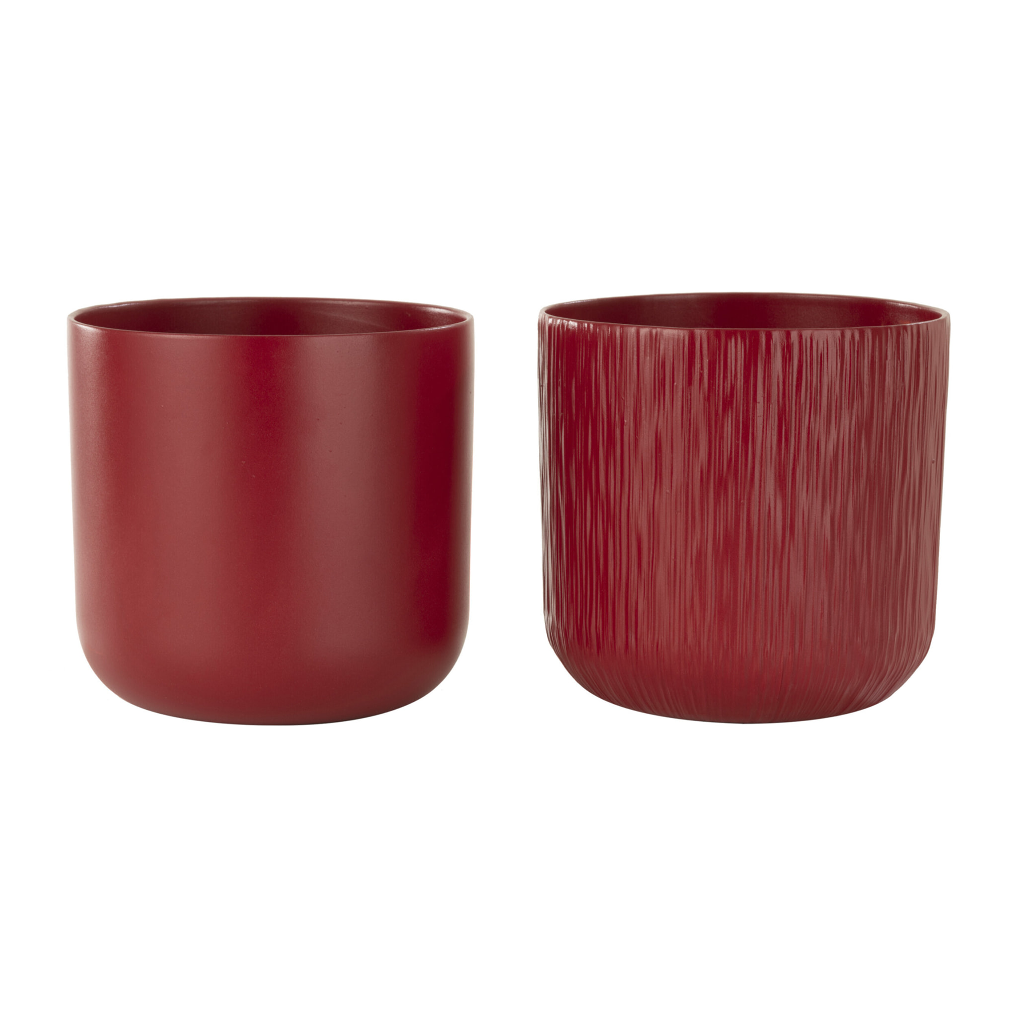 J-Line cache-pot Gen - céramique - rouge - extra large - 2 pièces - Ø 20.5 cm